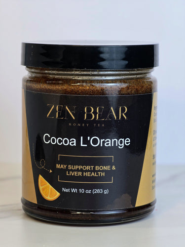 Cocoa L'Orange – Honey Cocoa with Bright Citrus Zest (10 oz) - Zenbear Honey Tea Cocoa L'Orange – Honey Cocoa with Bright Citrus Zest (10 oz) - Zenbear Honey Tea